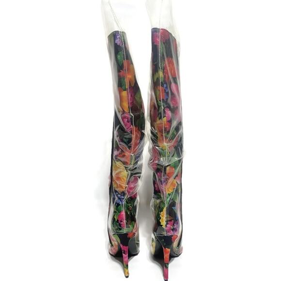 Lemon Drop by Privileged Feather Thigh High Rain Boots Rori Size 8 Multicolor - Picture 6 of 6